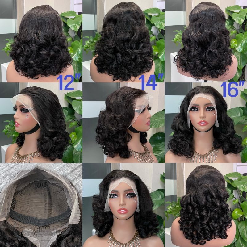 Bouncy Curl Double Drawn 13x4 Transparent Lace Full Frontal 300% Density Wig - 图片 2